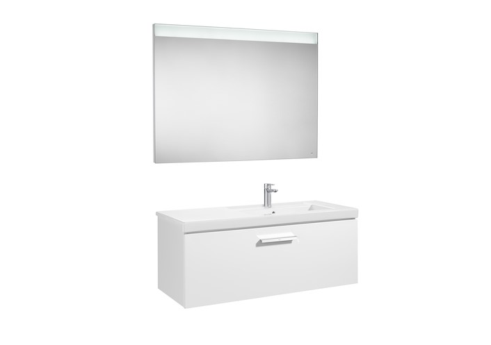 Mueble de baño Roca pack de PRISMA de un cajon lavabo derecho 900mm Blanco