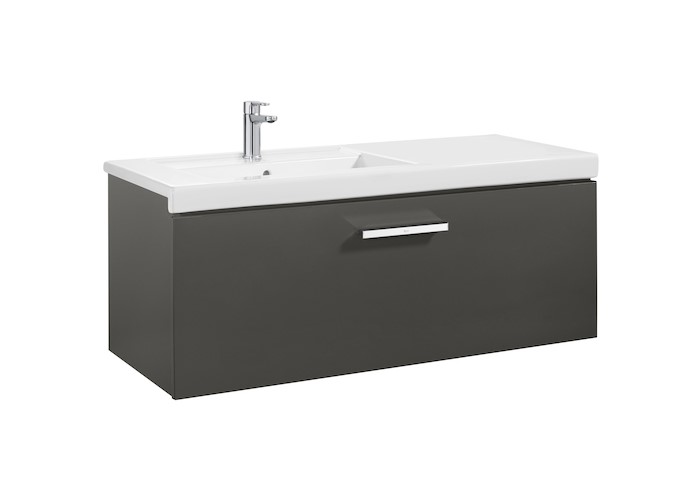 Mueble de baño base Roca de PRISMA de un cajón Lavabo izquierdo 1100mm gris antracita